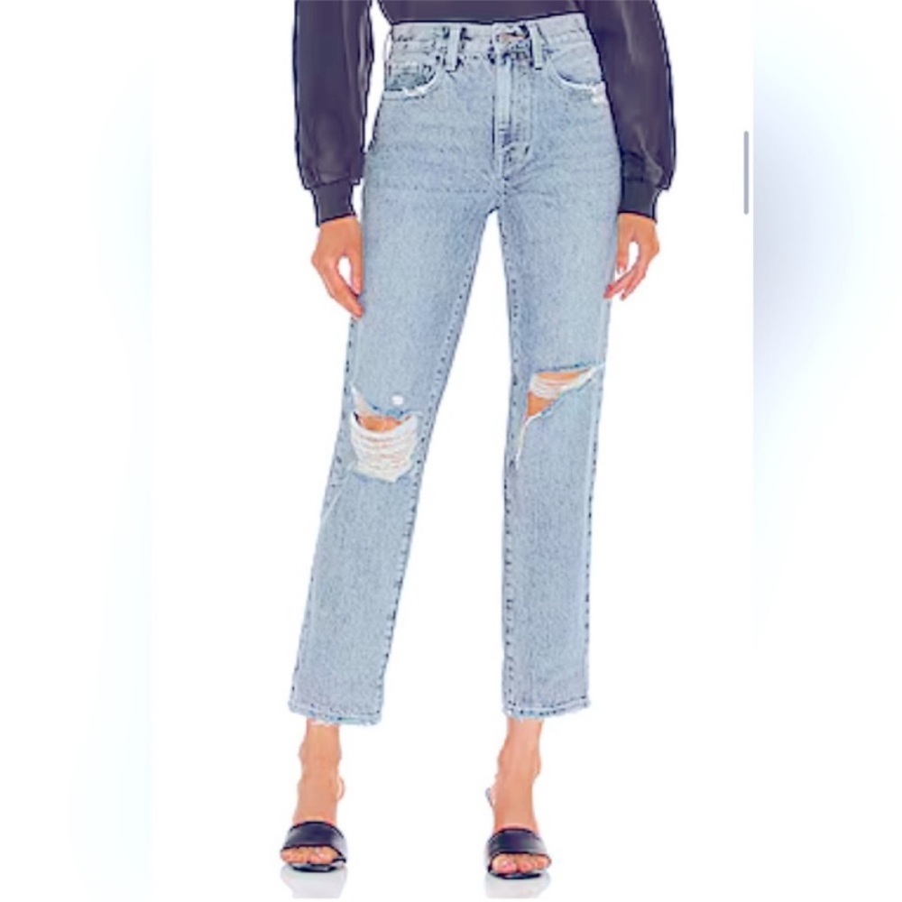 Pistola Presley High Rise Relaxed Distressed Cropped Jeans Size 25‎